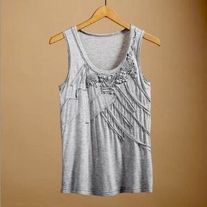 SUNDANCE: Grey Trimmed Tank